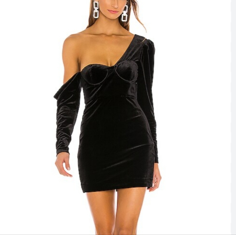 NWT NBD Taz Black Velvet Witchy Whimsigoth Mini Dress